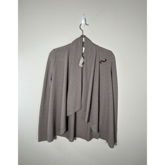 Maurice asymmetrical waffle cardigan Beige Sz XS - Picture 3 of 12